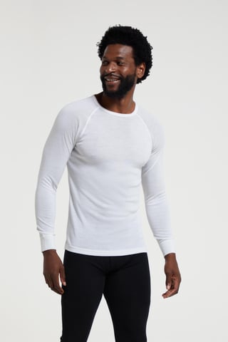 Mountain Warehouse Mens Merino Wool Thermal Top (White)