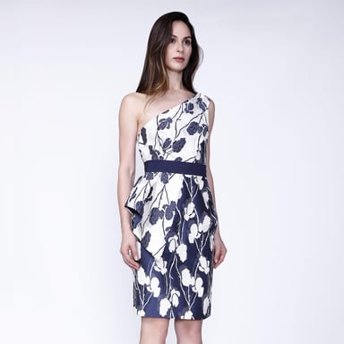 Jacquard flower bustier dress