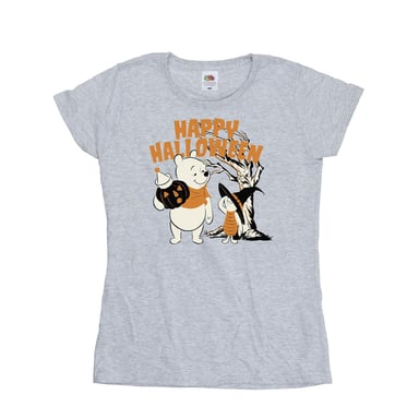 Disney Womens/Ladies Winnie The Pooh And Piglet Happy Halloween Cotton T-Shirt (Sports Grey)