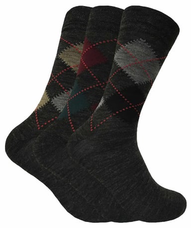 Sock Snob - 3-pack mönstrade sockor i lammullsblandning för herrar