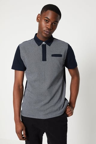 Mono Panelled Puppytooth Polo
