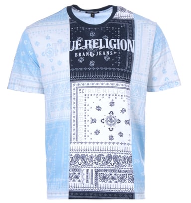 True Religion Bandana Relaxed Fit T-Shirt - Blue Bell Paisley