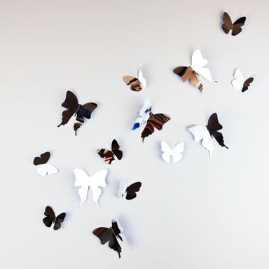 Walplus 3D Butterflies Mirror Wall Stickers, Self Adhesive, DIY, Decoration, Kids Room, Nursery, Children's room, Boy, Girl