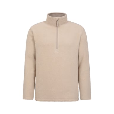 Mountain Warehouse Mens Ted Borg Half Zip Fleece Top (Beige)