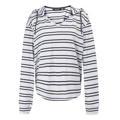 Regatta Dames/Dames Minerve Stripe V Hals Hoodie (Wit/Zwaar)