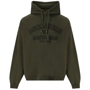 Dsquared2 Loose Fit Santa Dan Logo Grön Hoodie