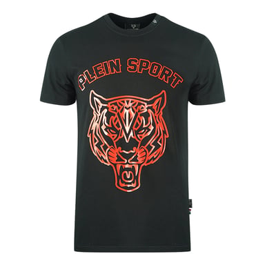 Plein Sport Stencil Tiger Logo Black T-Shirt