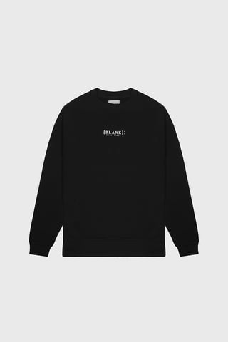 Black Cotton Blend Crew Neck Long Sleeve Sweatshirt