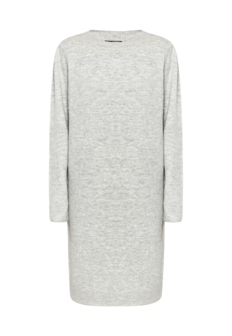 Dreimaster knitted dress women light grey melange