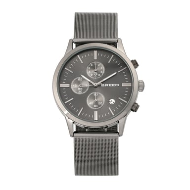 Breed Espinosa chronograaf mesh-armband horloge met datum