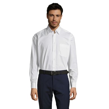 SOLS Mens Baltimore 95 Poplin Long-Sleeved Shirt (White)