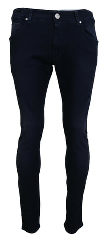 Acht Men's Blue Cotton Tapered Slim Fit Casual Denim Jeans