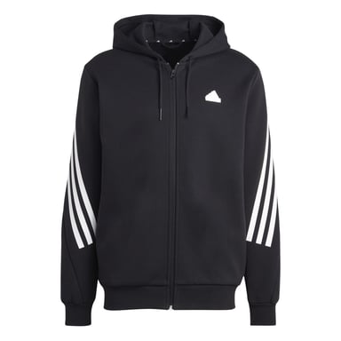 Men's adidas Future Icons 3 Stripes Full-Zip Hoodie in Black-White