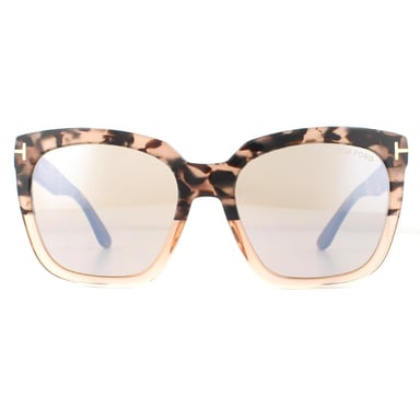 Tom Ford Sunglasses Amarra FT0502 55G Pink Havana Brown Mirror