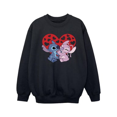 Disney Girls Lilo & Stitch Hearts Sweatshirt (Black)