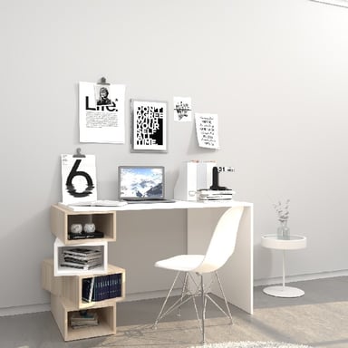HOMEMANIA Damon Desk, in White, Sonoma