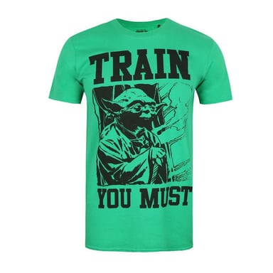 Star Wars Mens Train You Must Yoda T-Shirt (Green/Black)