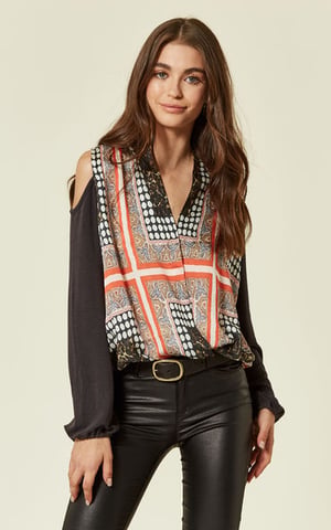 Dancing Barefoot Cold Should Leopard Print Top in Black