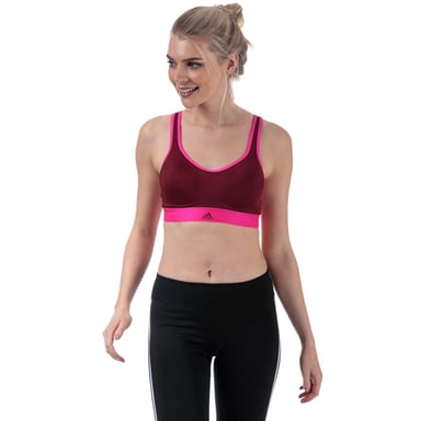 Women's adidas Stronger For It Racer Bra in Burgundy