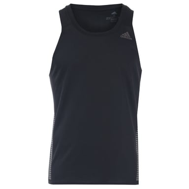 Men's adidas Rise Up N Run Singlet Vest in Black