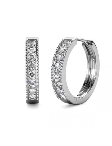 Eclat Earrings - Silver and Crystal