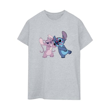 Disney Dames/Dames Lilo & Stitch Kisses Katoenen Vriendje T-shirt (Sportgrijs)