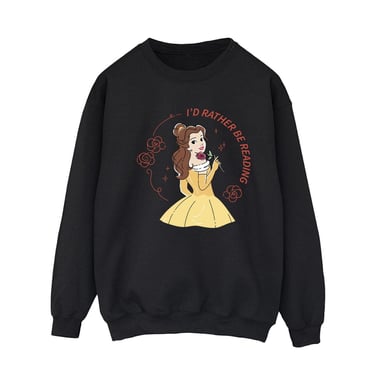 Disney Womens/Ladies Beauty And The Beast I´d Rather Be Reading Sweatshirt (Black)