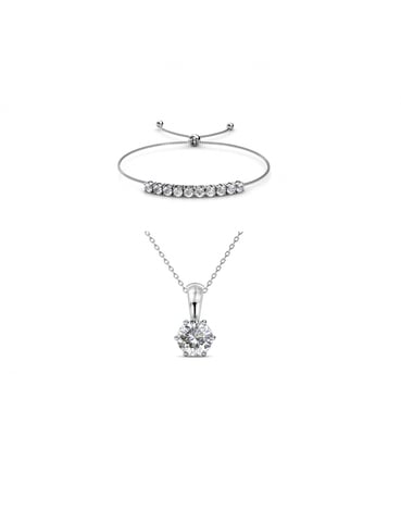 Crystal Mia Birth Stone Set - Silver and Crystal