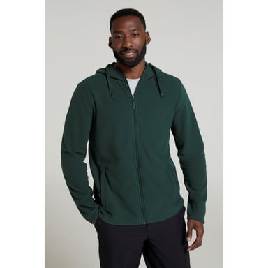 Mountain Warehouse Mens Camber Fleece Full Zip Hoodie (Dark Green)