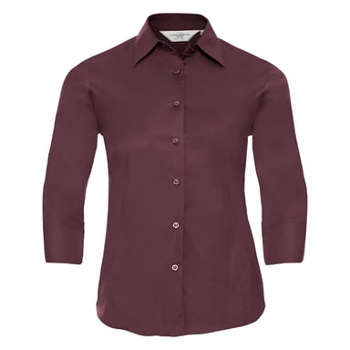 Russell Collection Ladies/Womens 3/4 Sleeve Easy Care Fitted Shirt (Port)