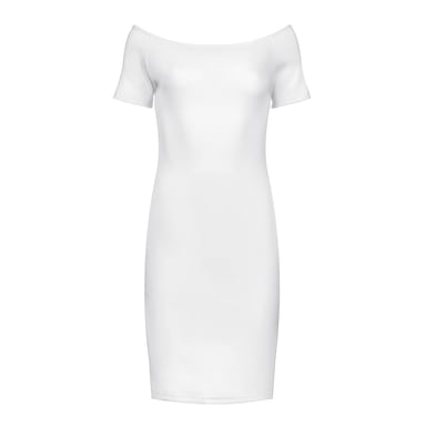 White Off-Shoulder Fitted Dress