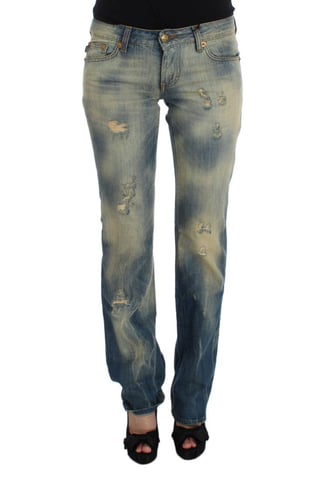 Cavalli Women's Blue Wash Cotton Slim Fit Bootcut Jeans