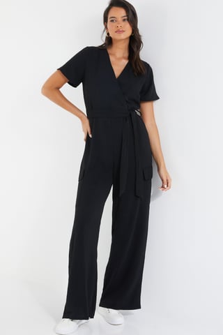 Black Wrap Palazzo Jumpsuit