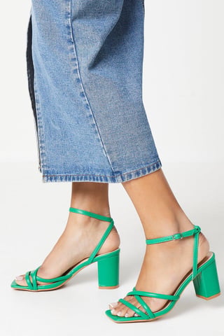 Salou Spaghetti Strap High Block Heeled Sandals