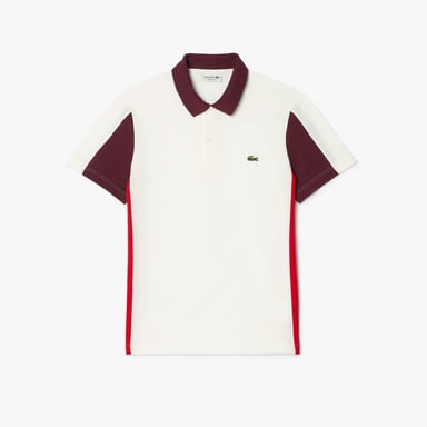 Men's Lacoste Regular-Fit Colour Block Polo Shirt in Cream