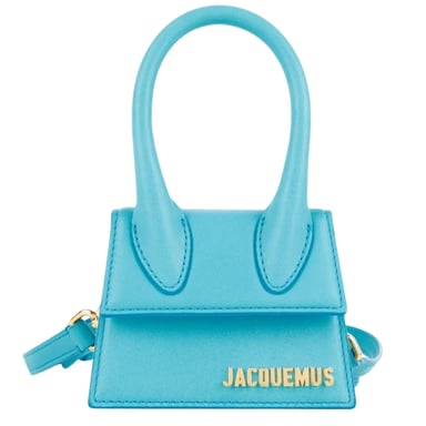 Jacquemus Le Chiquito turkooisblauwe minitas