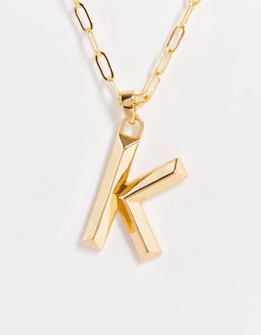 Topshop 14k gold plated K initial pandant necklace