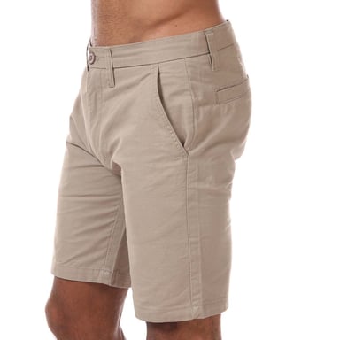 Men's Weekend Offender Dillenger Cotton Twill Chino Shorts in Stone