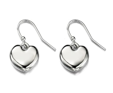 Fiorelli Fashion Imitation Rhodium Plated Heart Charm Hook Earrings