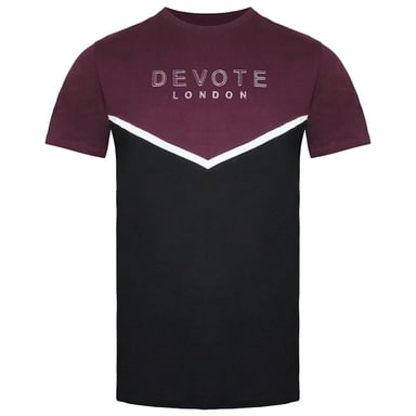 Devote Londen Conrad Heren Zwart/Bourgondië T-Shirt