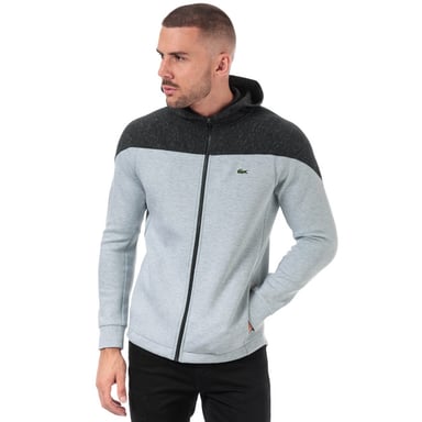 Men's Lacoste Colourblack Two Ply Zull Zip Hoody in Grey