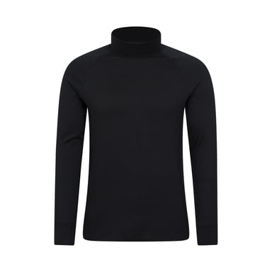 Mountain Warehouse Mens Summit Merino Wool Funnel Neck Thermal Top (Black)
