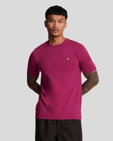 Lyle & Scott effen T-shirt bordeauxrood