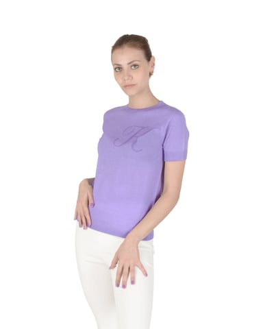 Crown Of Edinburgh Kasjmier Korte Mouw Art 003 Lilac Letter K