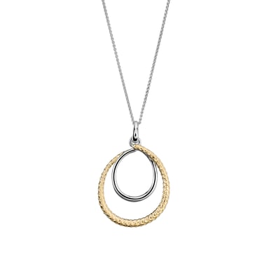 Orphelia 'Bastien' Dames 925 Sterling Zilveren Ketting met Hanger - Zilver/Goud ZH-7499