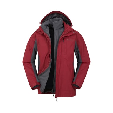 Mountain Warehouse Mens Thunderstorm 3 in 1 Waterproof Jacket (Red)