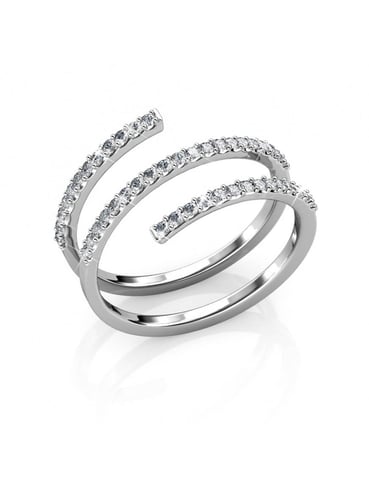 Spiral Ring - Silver and Crystal