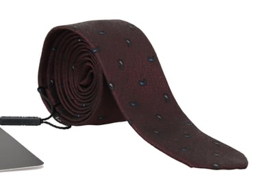 Dolce & Gabbana Bordeaux 100% Silk Pattern Slim Tie