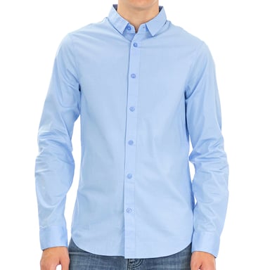 Armani Exchange Men Shirt Full sleeve Light Blue