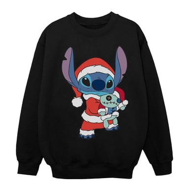 Disney Girls Lilo And Stitch Stitch Christmas Sweatshirt (Black)